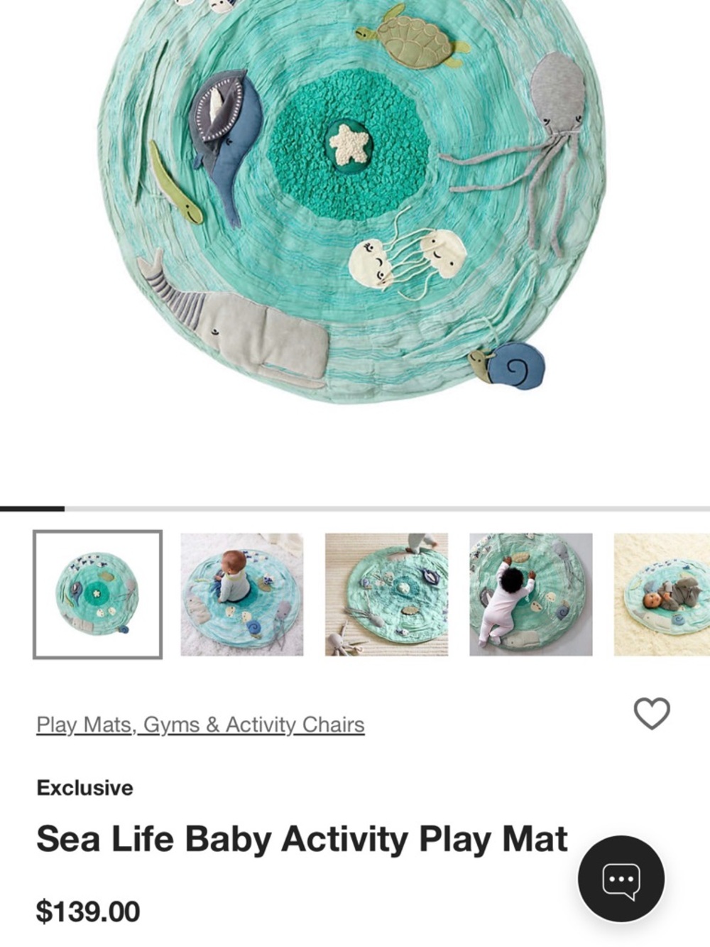 Sea Creature Play Mat - Mint Green Ocean Theme